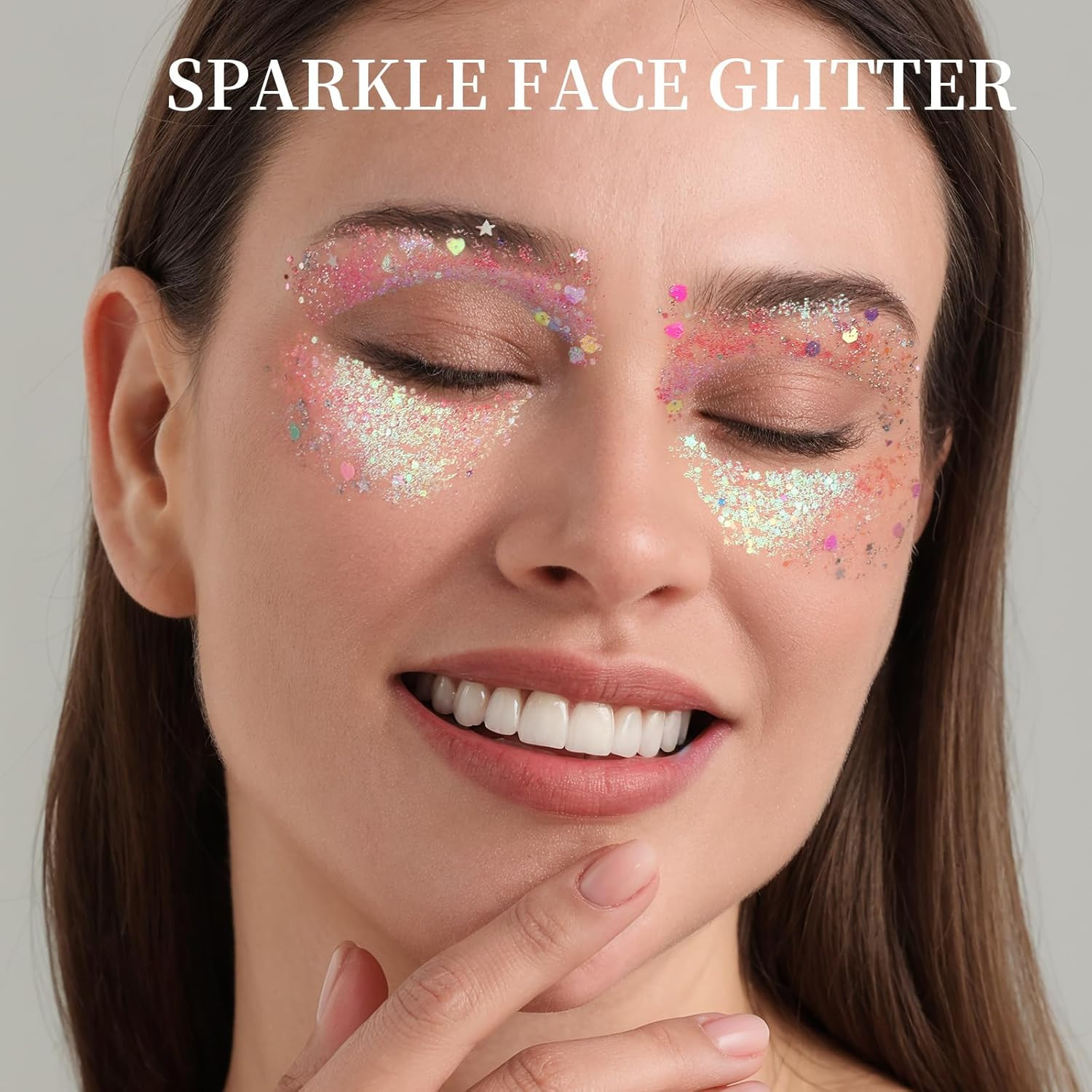 Face Glitter, 2 PCS Face Glitter Gel 18 Grids, Body Hair Glitter for Kids Women