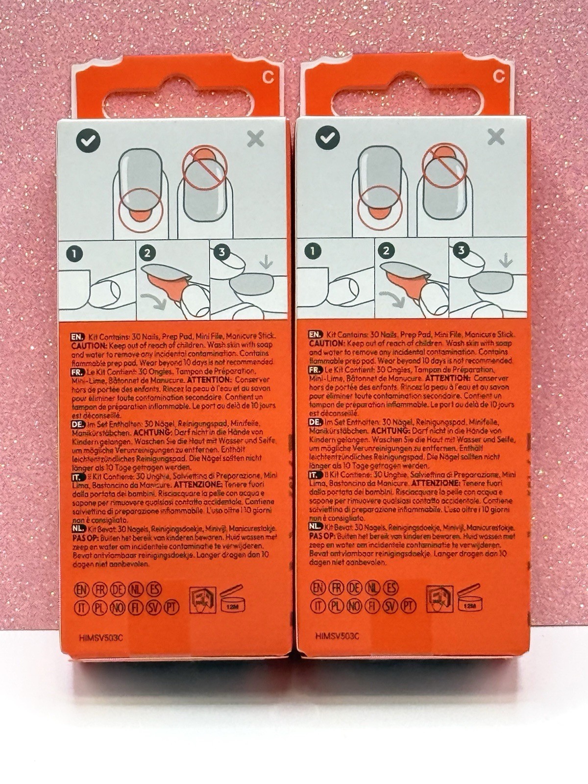 Kiss imPRESS Press-On Nails Manicure Short Halloween Ghost Pink 20486 Cheeky 2pk