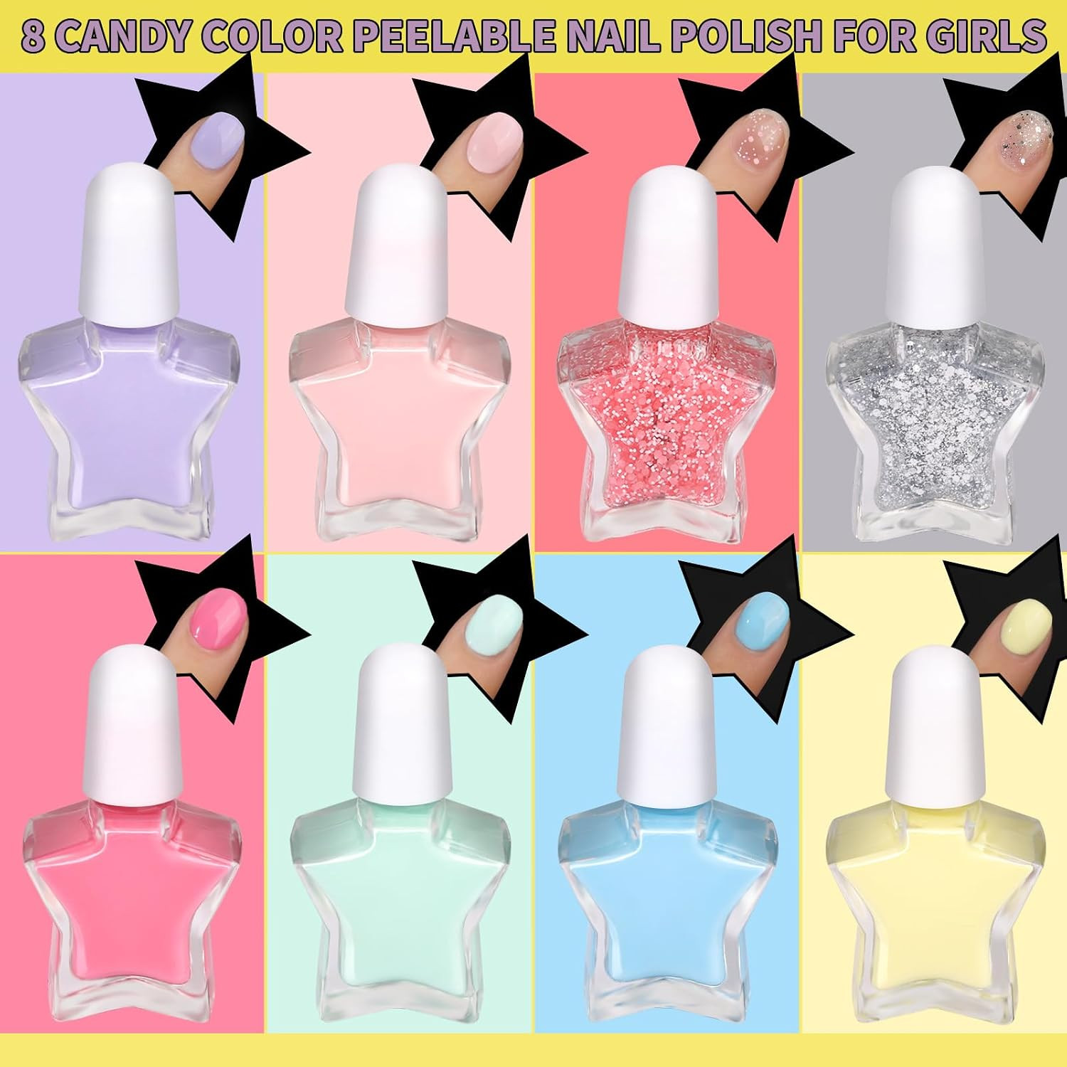 Nail Kit for Girls, Press on Nails for Teens, Nail Polish Set for Girls, False N