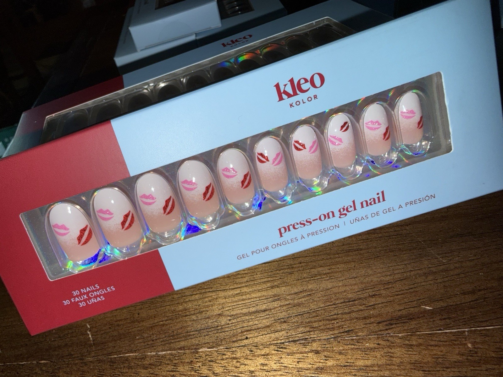 New Kleo Kolor Press-On Gel Nails – Kiss & Tell Long Round
