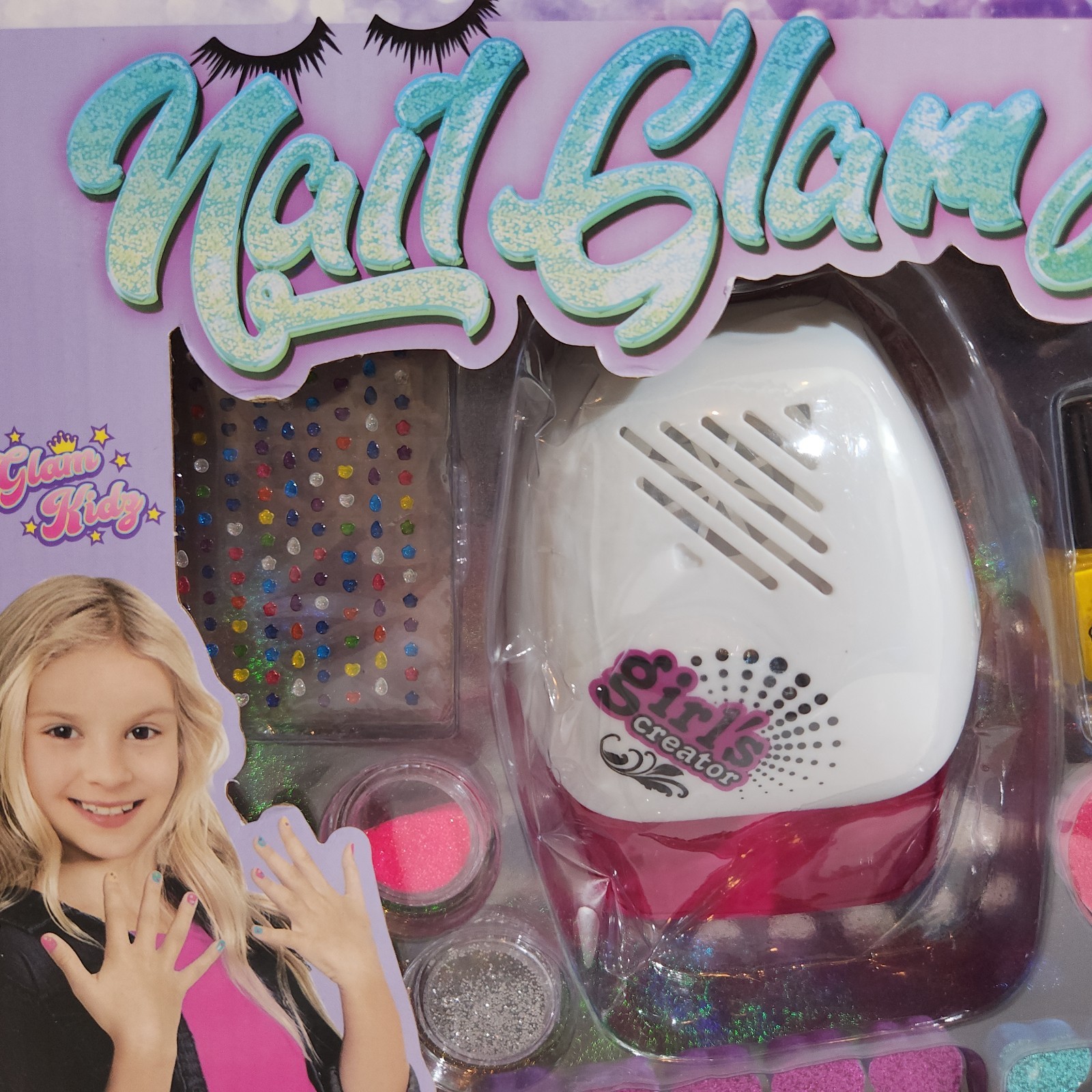 Nail Polish Set for Kids, Nail Glam Salon, Emoji Pedicure and Manicure Kit, Nail