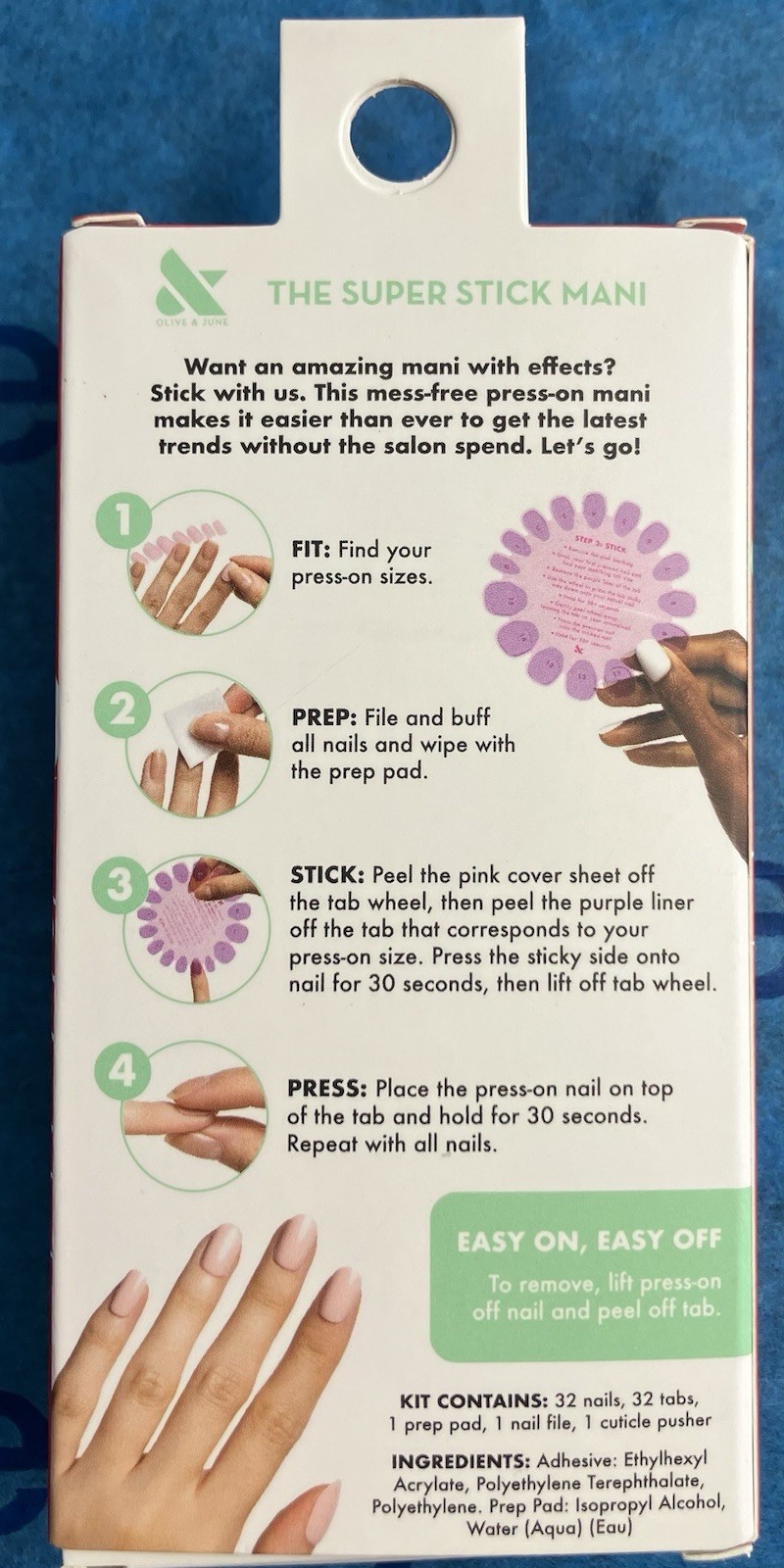 Super Effects Press On Nails 32 Nails & Tabs New