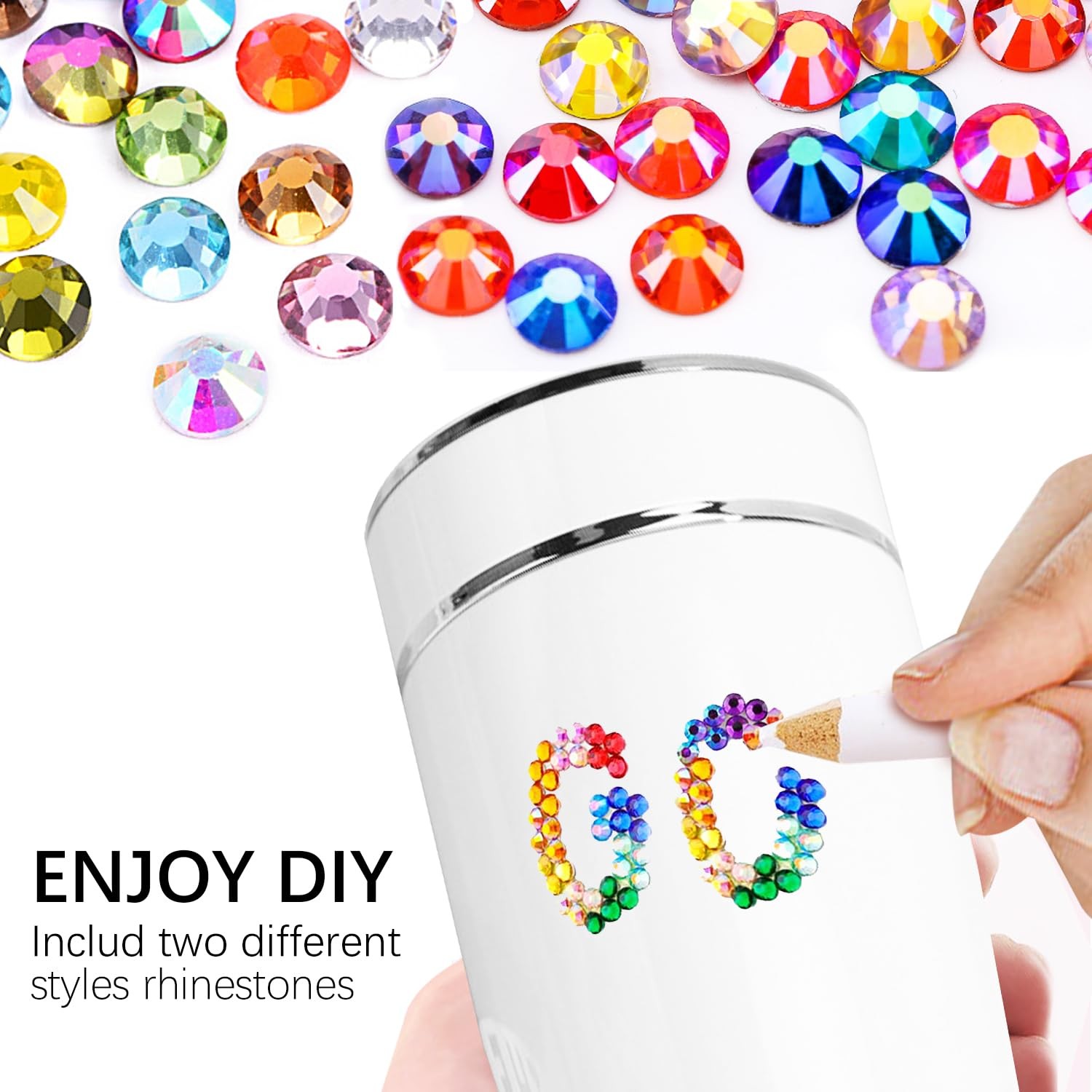 40000Pcs Gems for Crafting,Resin Jelly Rhinestones,24 Color 3mm Flatback Gems…