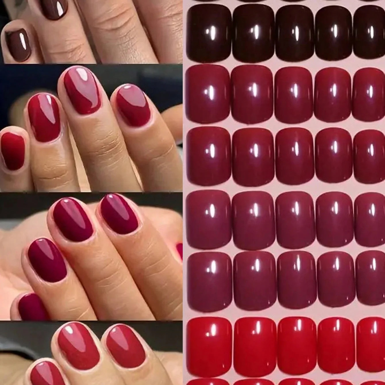 96PCS Matte Style Medium Square Solid Color Coffin Acrylic Fake Nails Nail Art