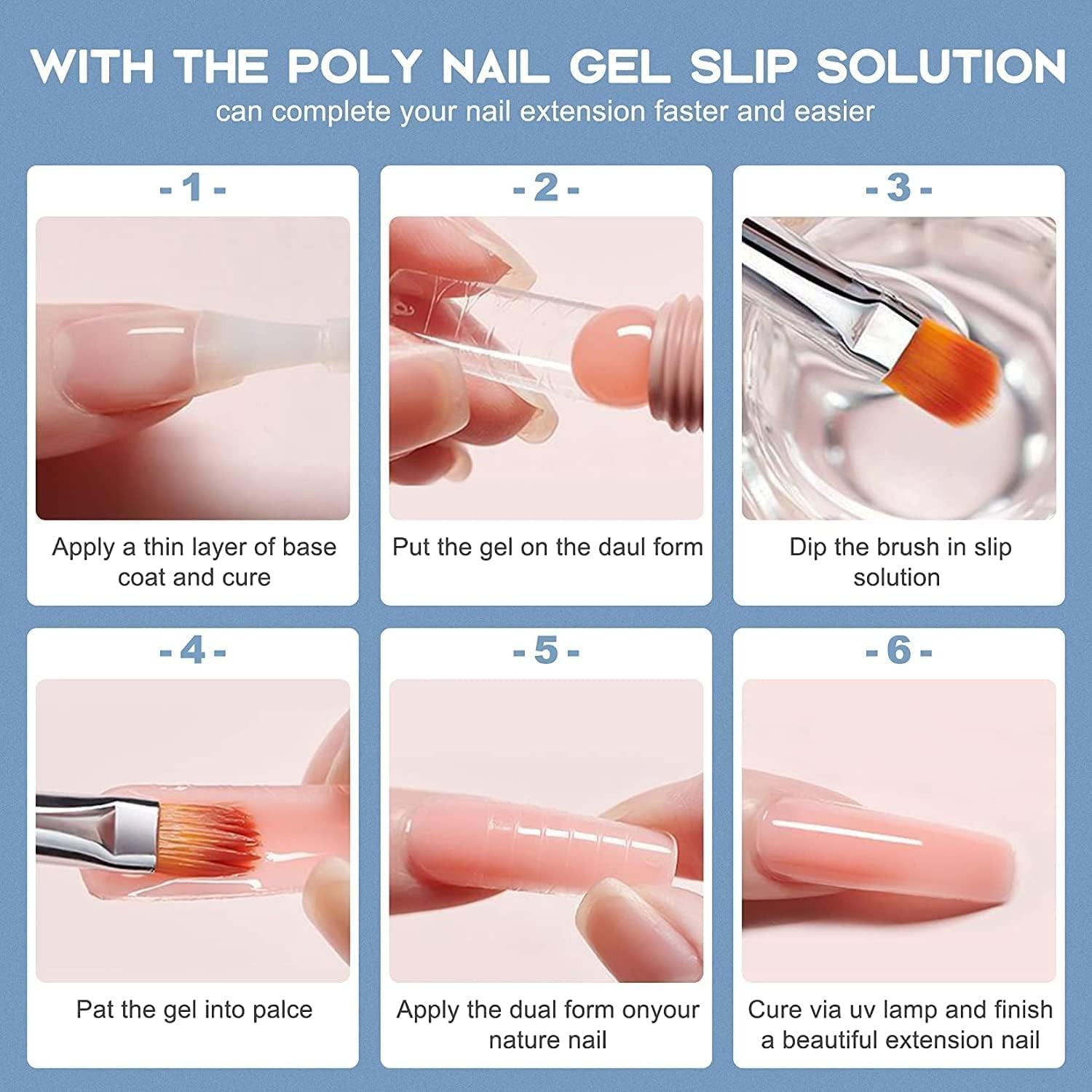 Odorless 2.5 OZ Nail Slip Solution Kit: 100 Dual Forms for Perfect Extensions