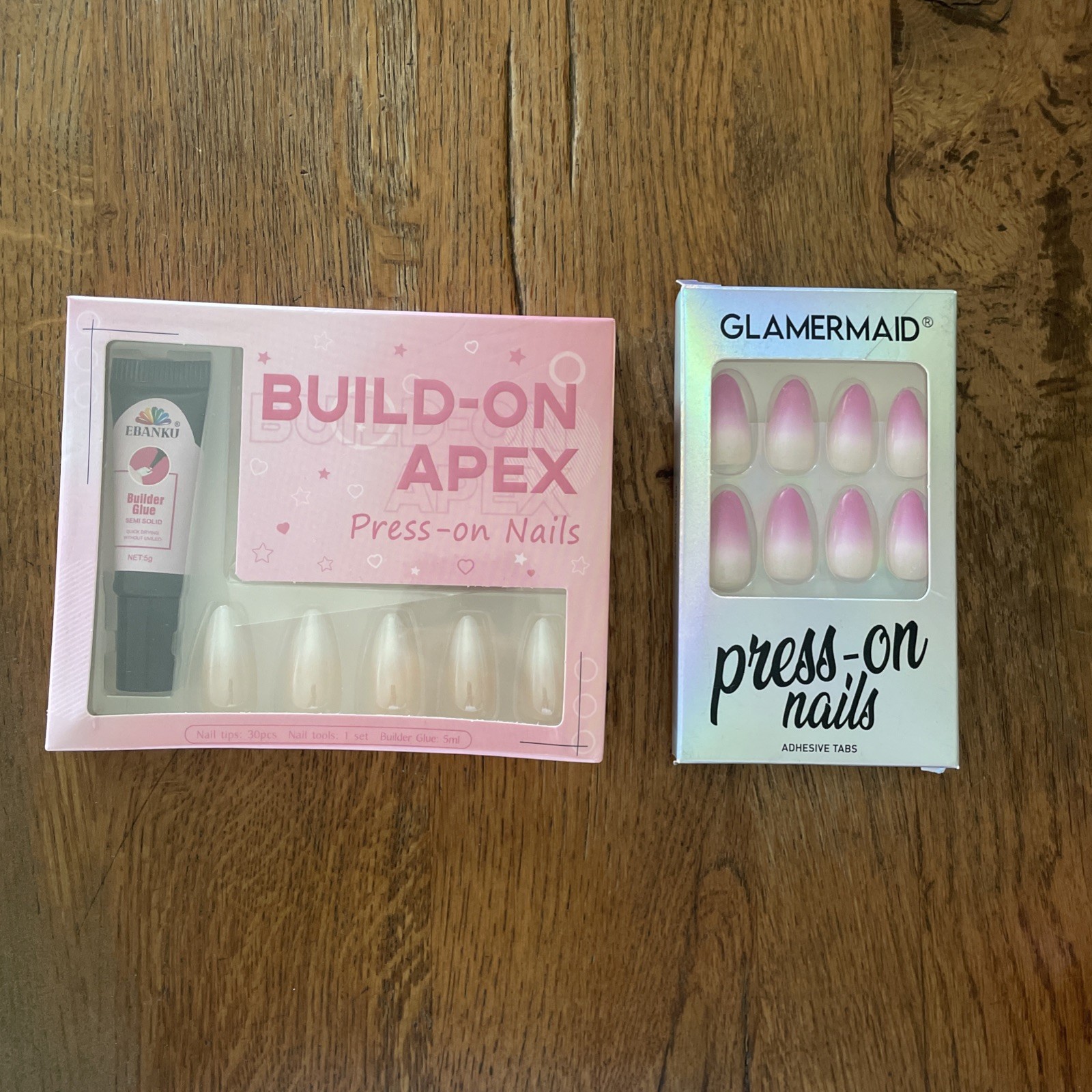 2 Pack Pink Nude Pink ombre Press On Nails – 24 & 30 pc glamermaid build on apex