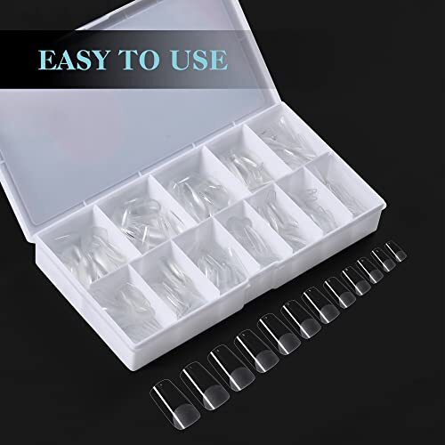 Soft Gel Full Cover Nail Tips Kit for Soak Off Nail B6- Medium Square
