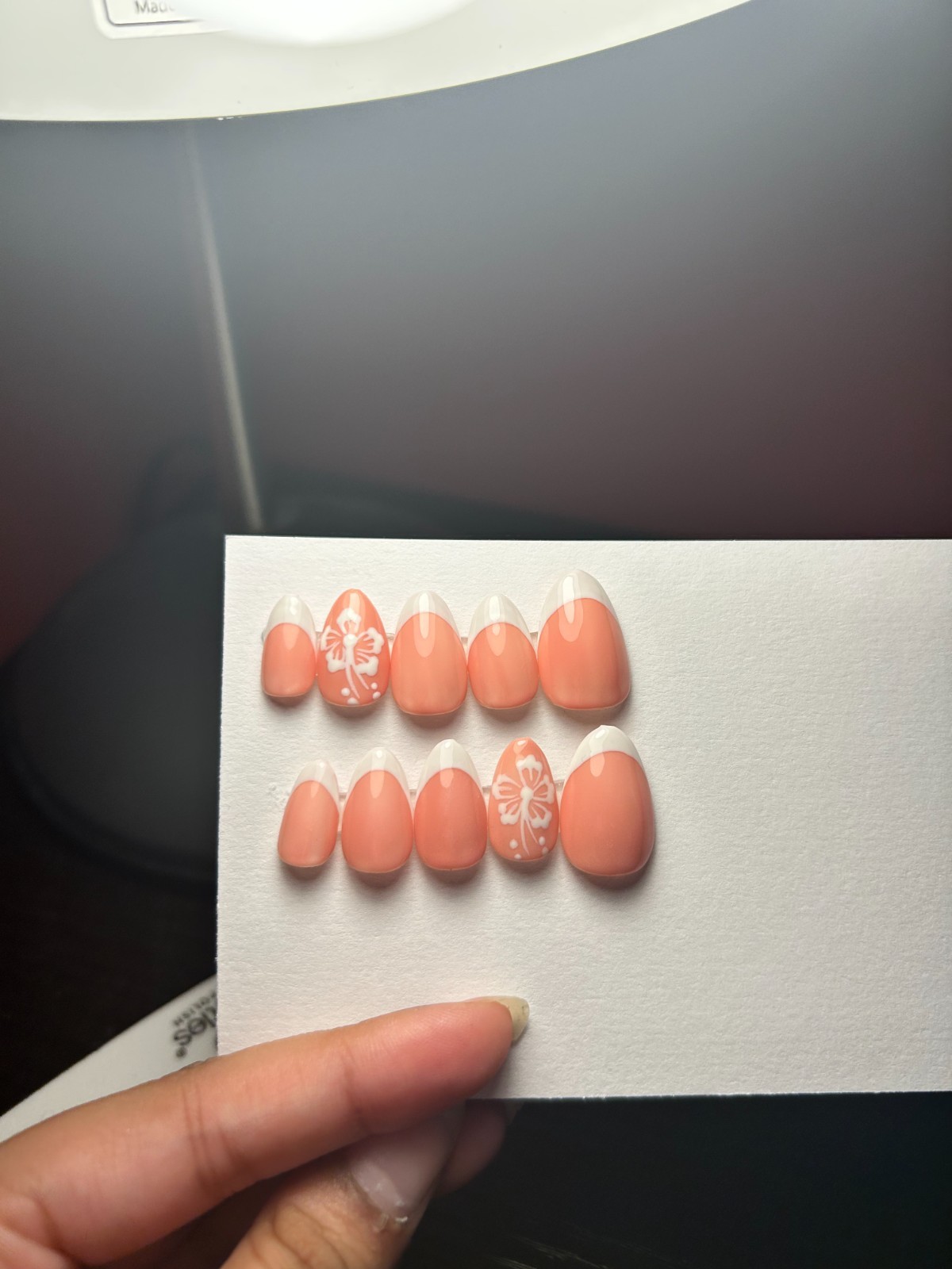 White and pink butterfly nail set, almond nail set perfect for #summer #nailart