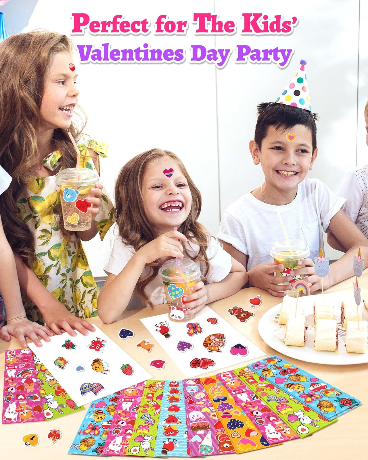 2020 PCS Valentines Day Stickers for Kids, 120 Sheets Heart Love Stickers, Va…