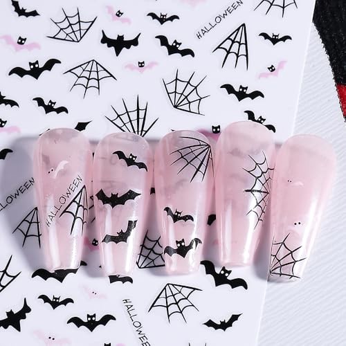 Halloween Nail Art Stickers Ghost Nail Decals 3D Horror Ghost Skull Spider W14