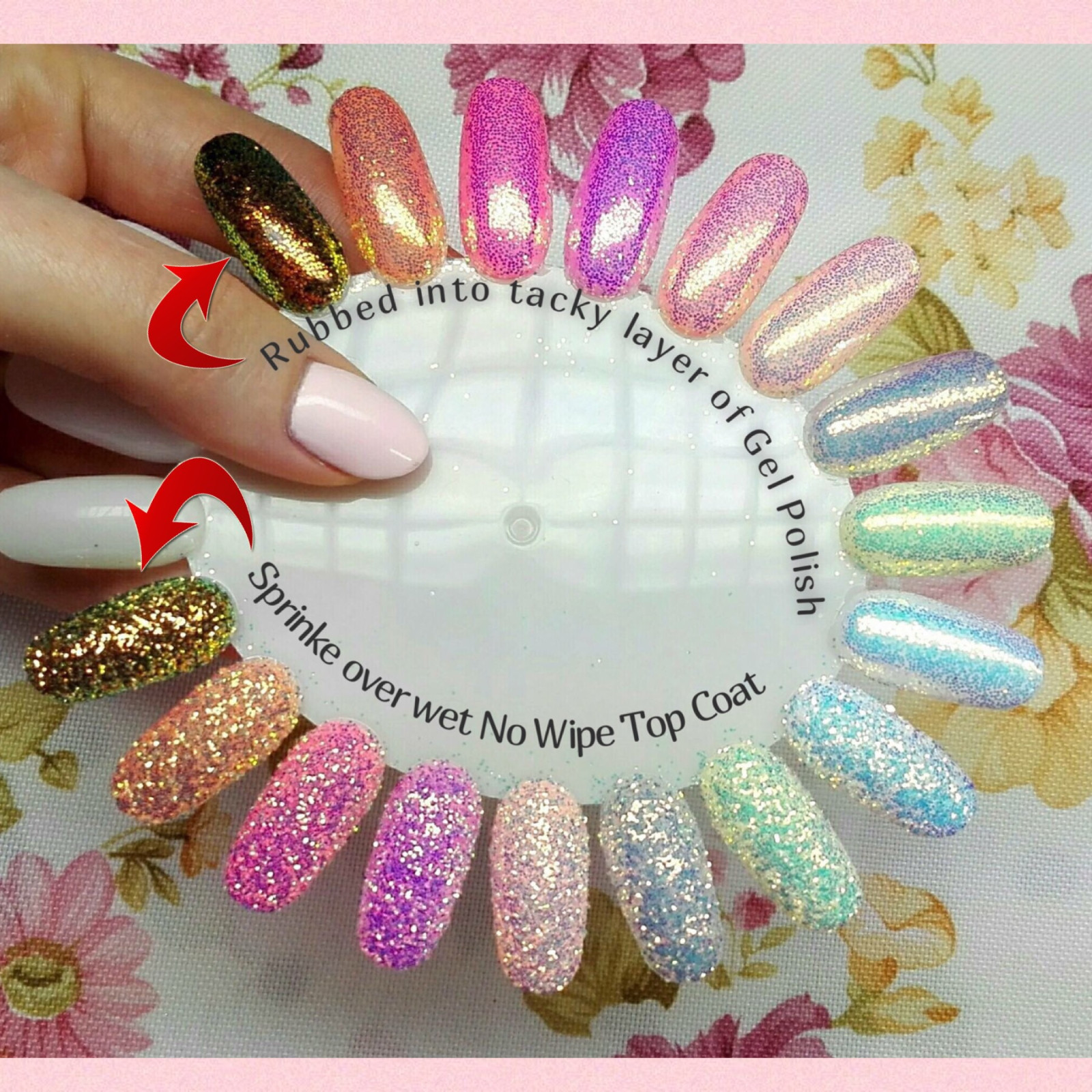 NEON EFFECT Pixel Thin NAIL ART GLITTER IRIDESCENT SEQUINS Powder Cinderella UK