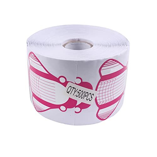 500Pcs/Roll Nail Form, Nail Art Guide Stickers for Acrylic UV Gel Nail Tips Red