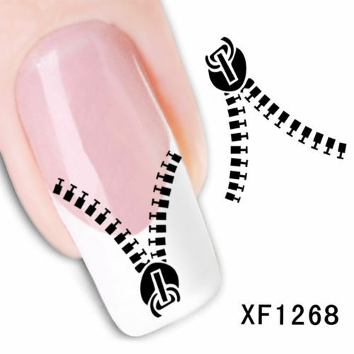 Nail Art Water Transfer Sticker Decal Stickers Pretty Lock Black Gold XF1268