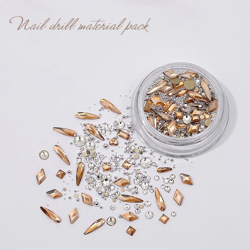 Mini Colorful Rhinestones Nail Art Charm, Multi Shape Flat Back Nail Gem