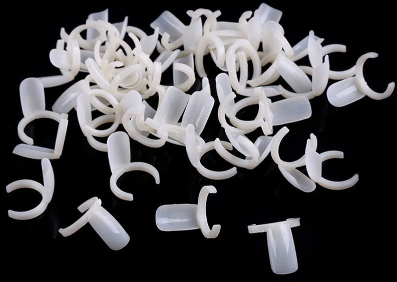 50 PCS Ring Natural Color False Nail Art Tools Polish Display Practice Tips Hot
