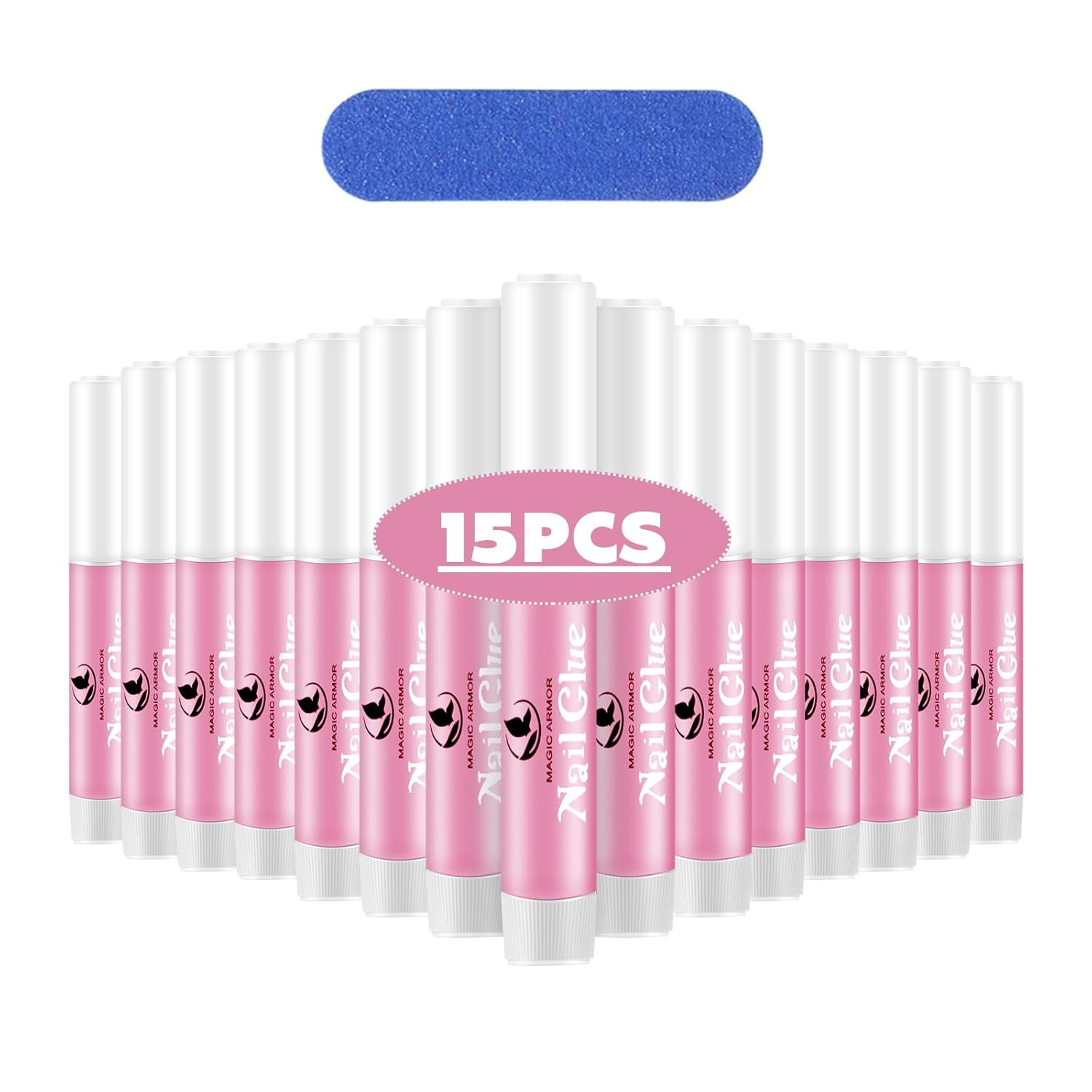 15PCS Nail Glue for Acrylic Nails, Professional Nail Tip Glue for Fake Nails Bro