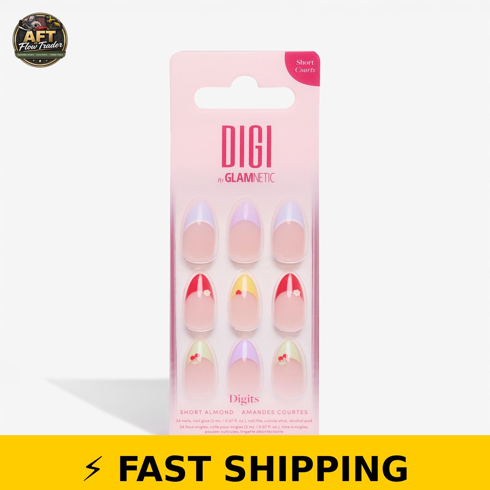 DIGI by Glamnetic Short Almond Press-on Nails – 24 Pieces