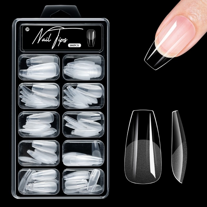 Half Cover Fake Nail Half Matte Full Cover False Nail Tips Press on Nail
