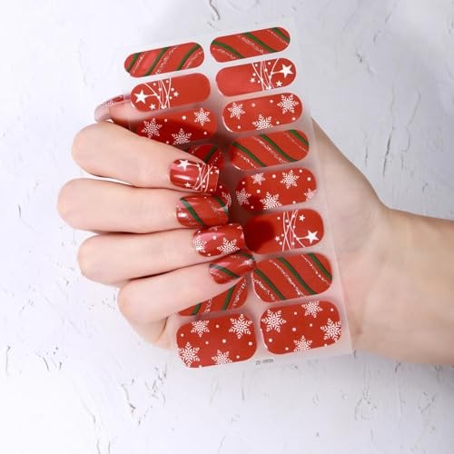 6 Sheets Christmas Nail Wraps Full Stickers Glow in The Darkness Nail Color 19