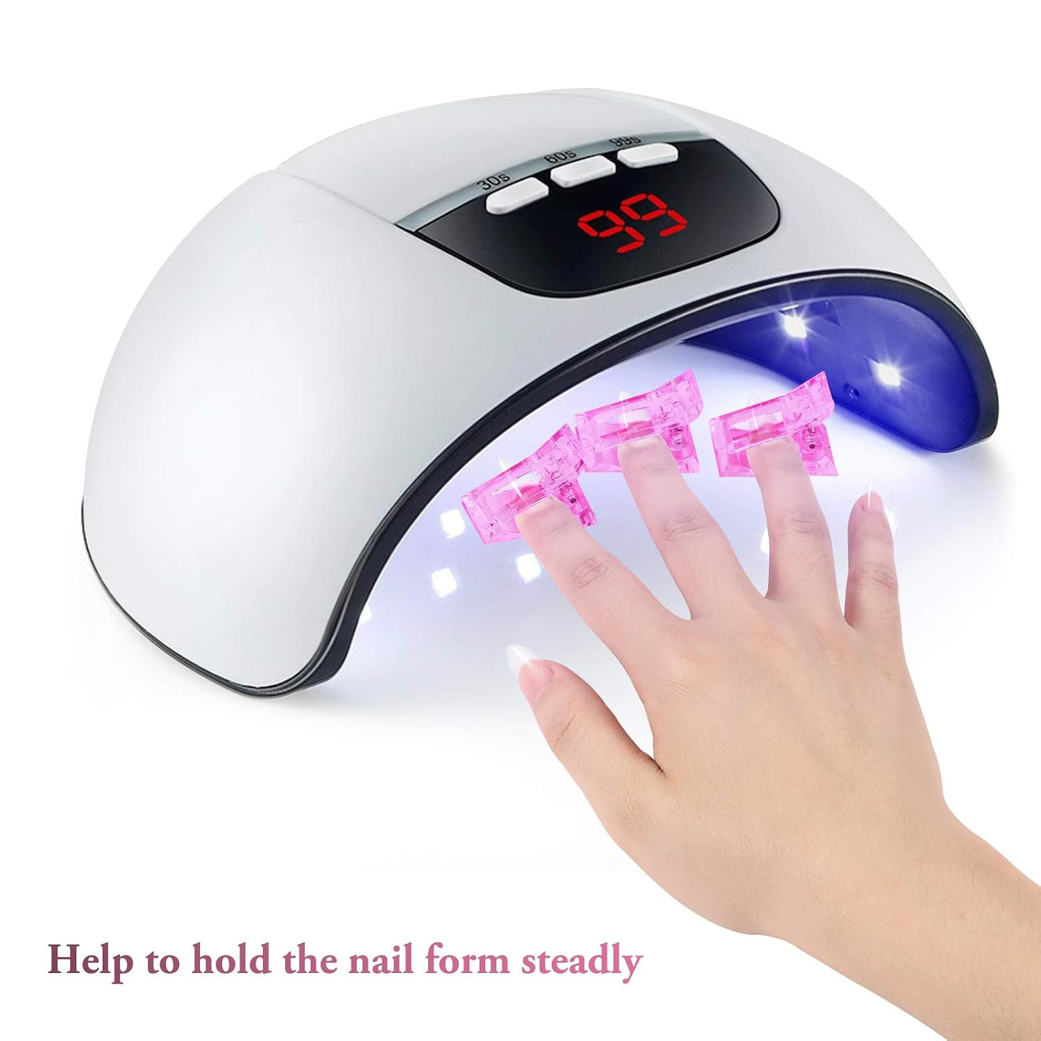 6 Pcs Poly Gel Quick Building Nail Tips Clip Pink Transparent Finger Extension U