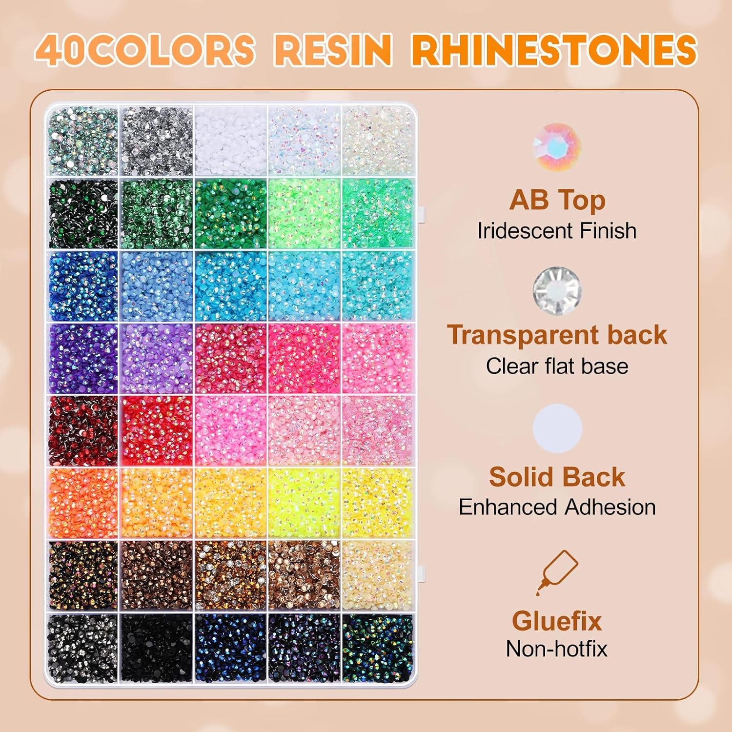 Rhinestone Kit 40 Colors 3mm Bedazzling Kit Set with 2Pcs Rhinestones