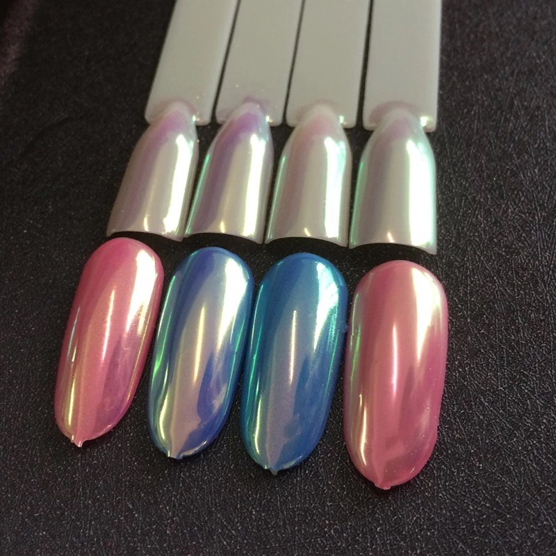 Aurora Unicorn Nail Powder 10ml Large Pot Rainbow Chrome Pigment Nails Salon UK
