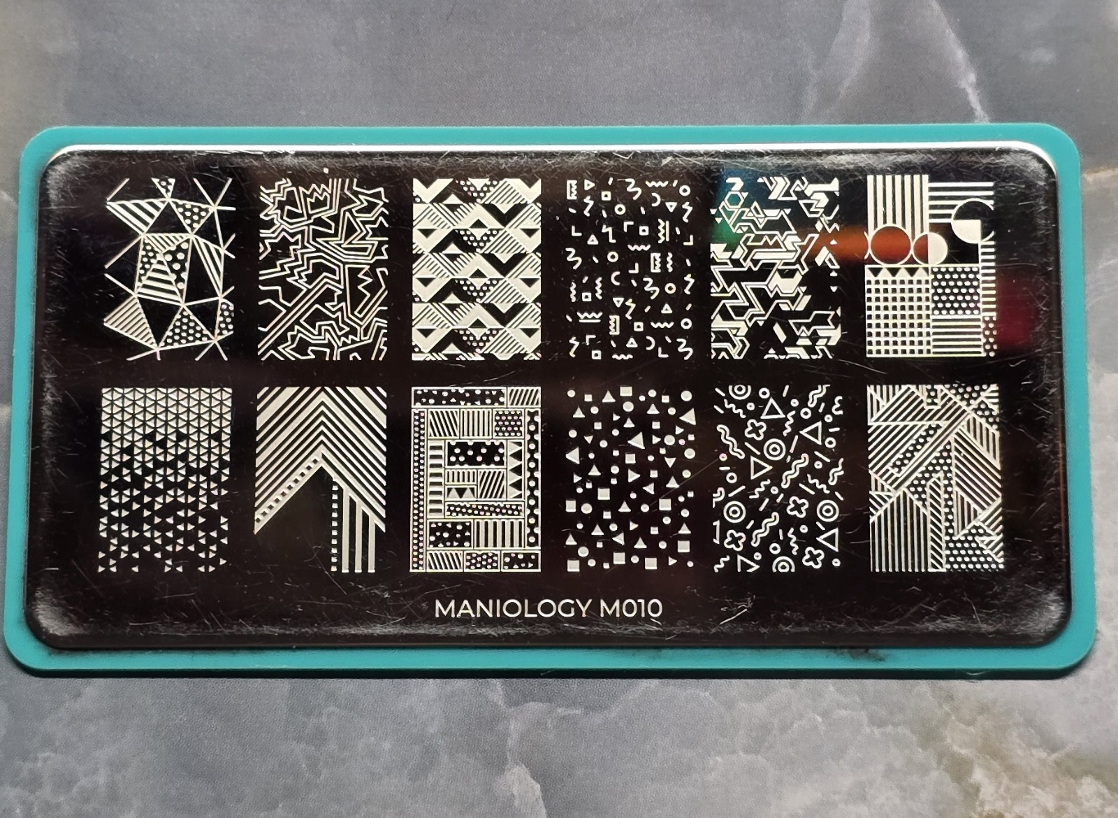 HTF Maniology M010 70 80’s 90’s Vintage Retro Crystal Sprinkle Shapes Nail Stamp