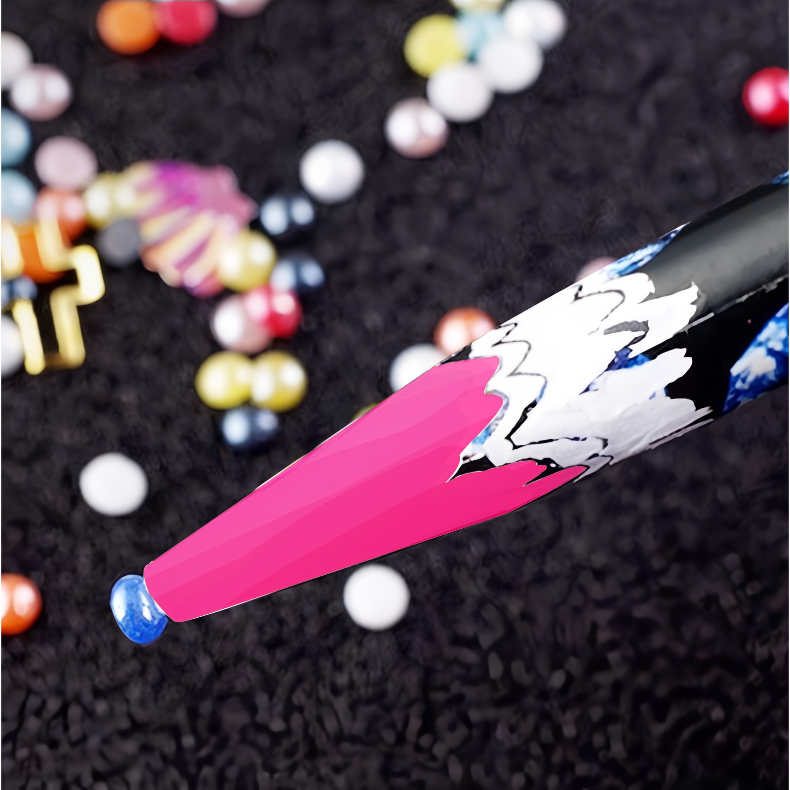 10-Piece Wax Pen Rhinestone Picker – Gem Crystal Nail Art Craft Decor Tool, Pink