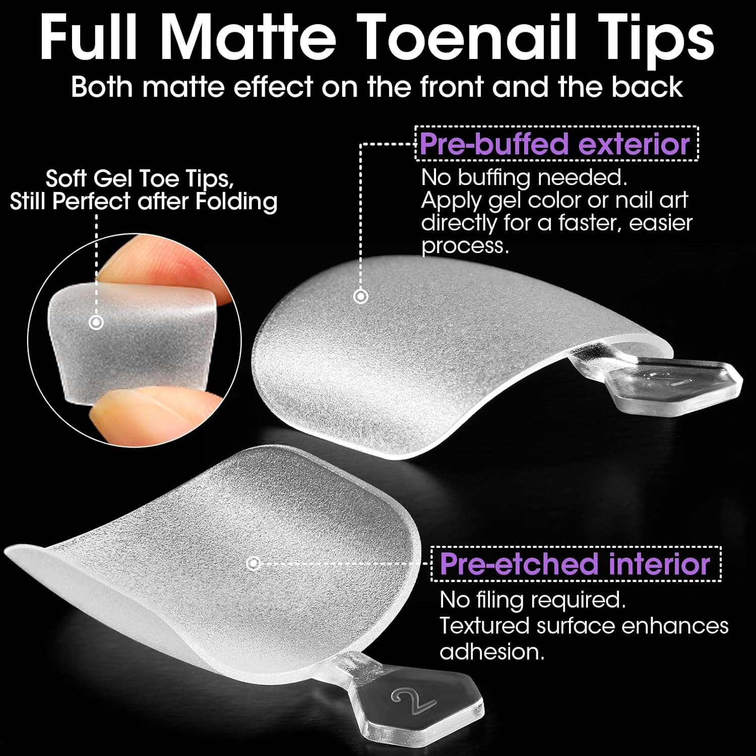Gellen Press On Toenails 300PCS Short Square Toe Nail Tips Full Cover Matte Soft