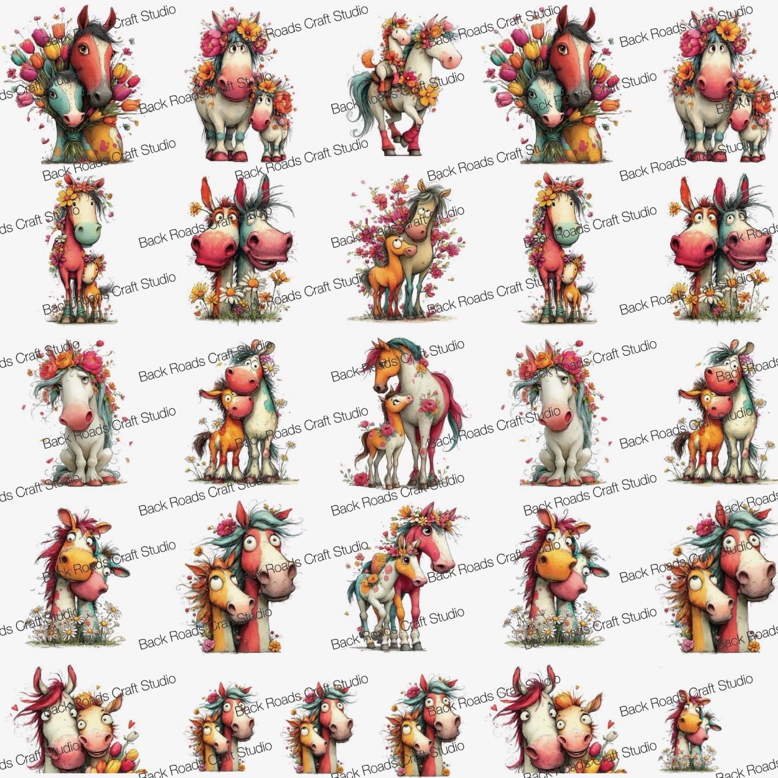 Bright Pony Horse Horses Waterslide Finger Nail Decals Set Of 50 Ins Bonus Inc.
