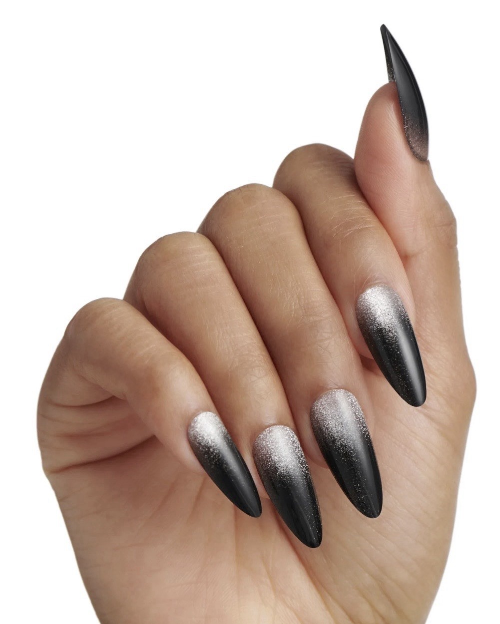 kiss Press On Nails,Voguish Fantasy Black Halloween Almond~Includes Free Gifts👻