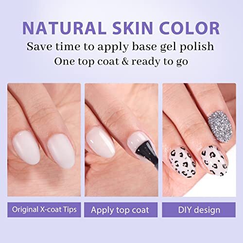 XS Short Almond Gel Nail Tips – Pre Colored Milky D-XS Almond Milky White