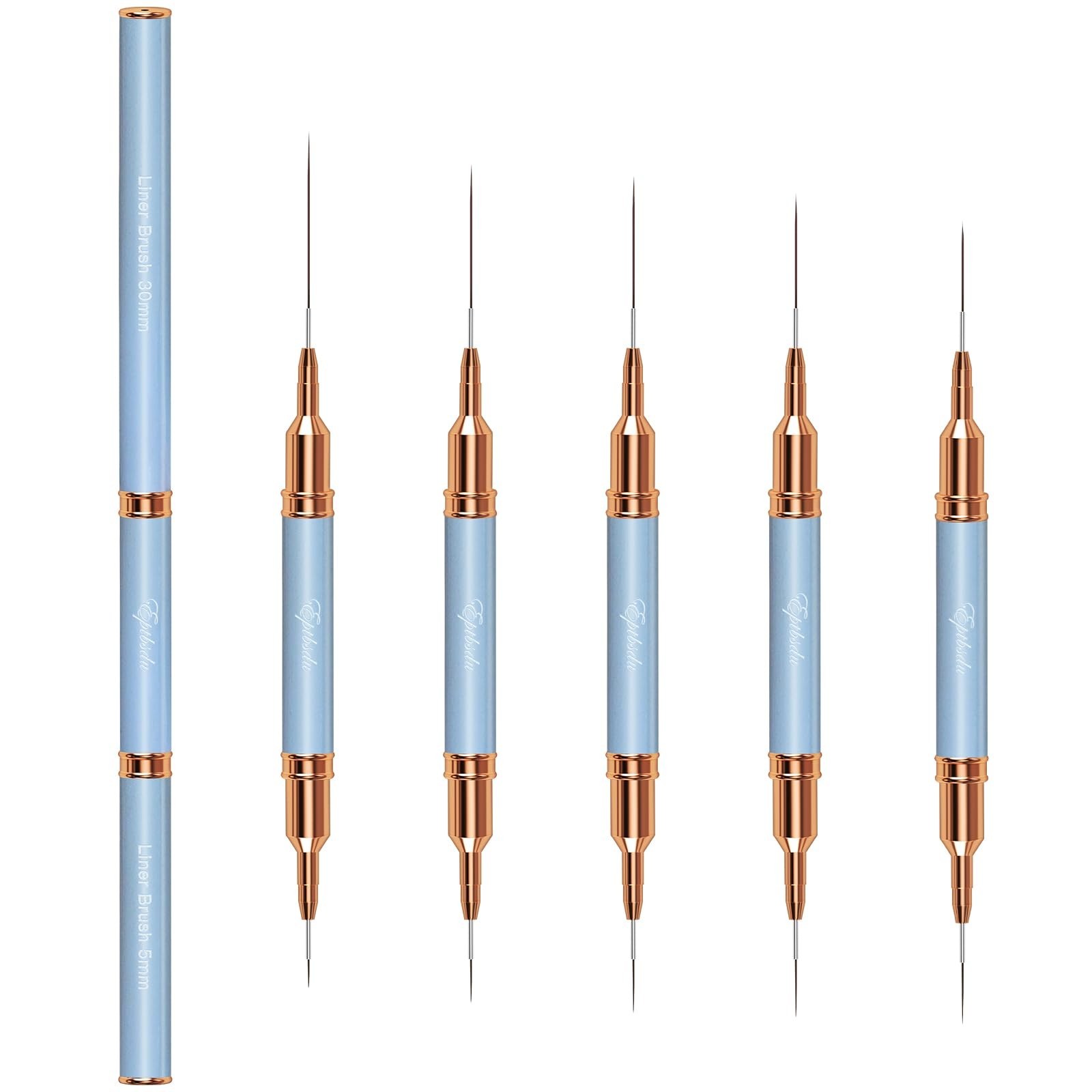 10PCS Double-Ended Nail Art Brushes Set – Fine Detail Liner Brushes for Nail Des