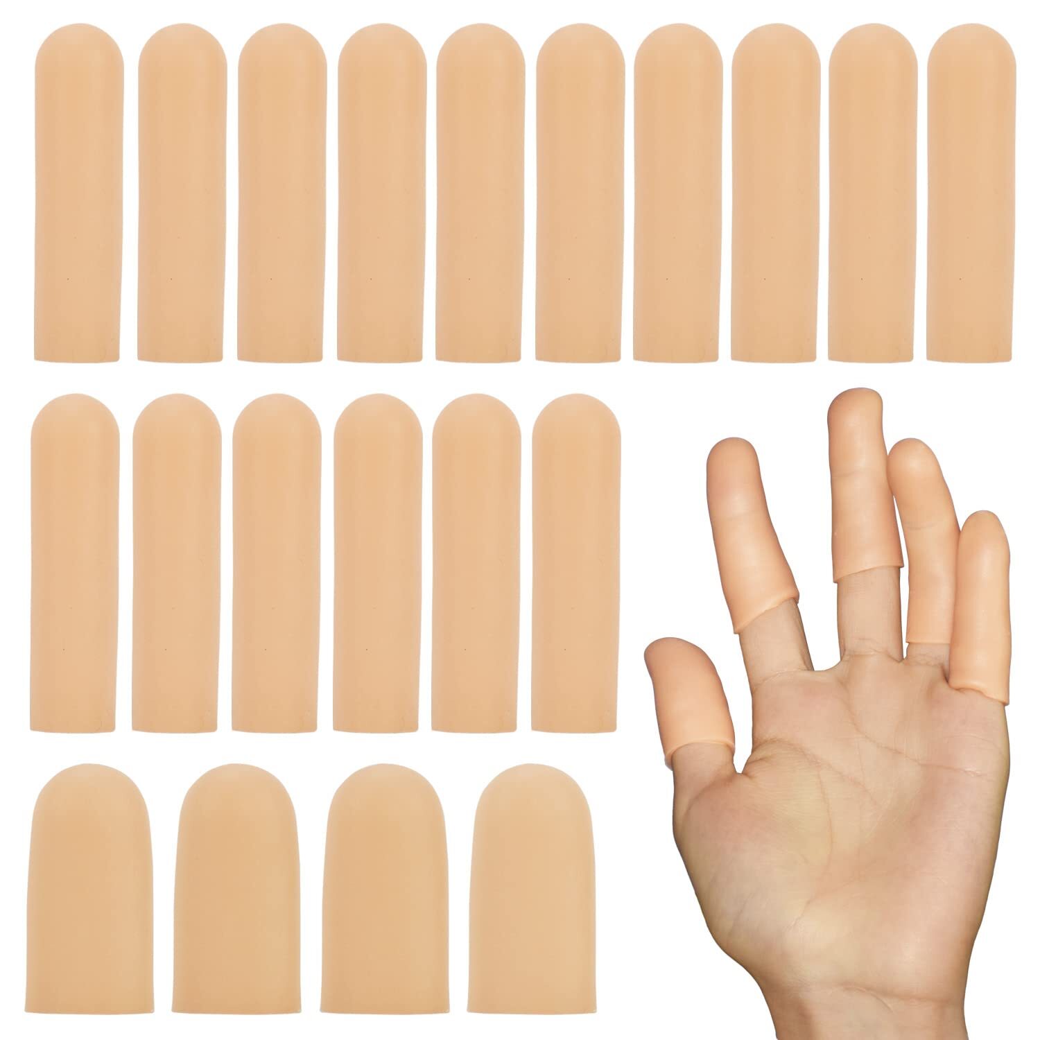 20 PCS Gel Finger Cots,Silicone Finger Protectors, Thumb Protector Covers