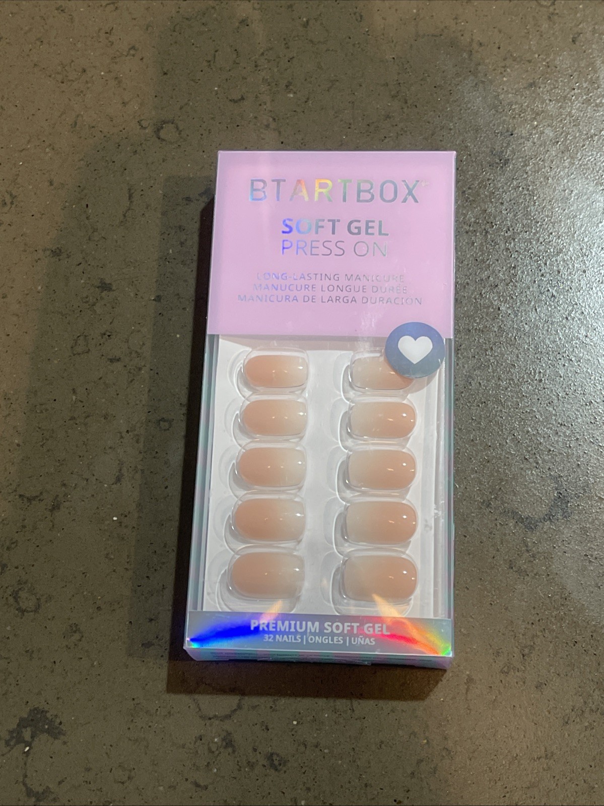 BTArtbox Soft Gel Press-On Nails Medium Oval Brown Pre-Designed Glue Included