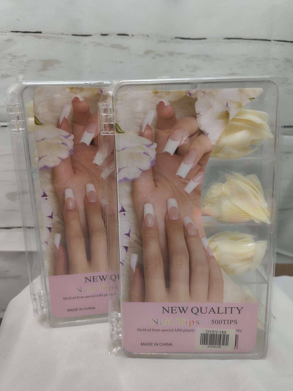 French Artificial Nail Tips Long Stiletto ABS Plastic 500 w/ Box QYSY-189