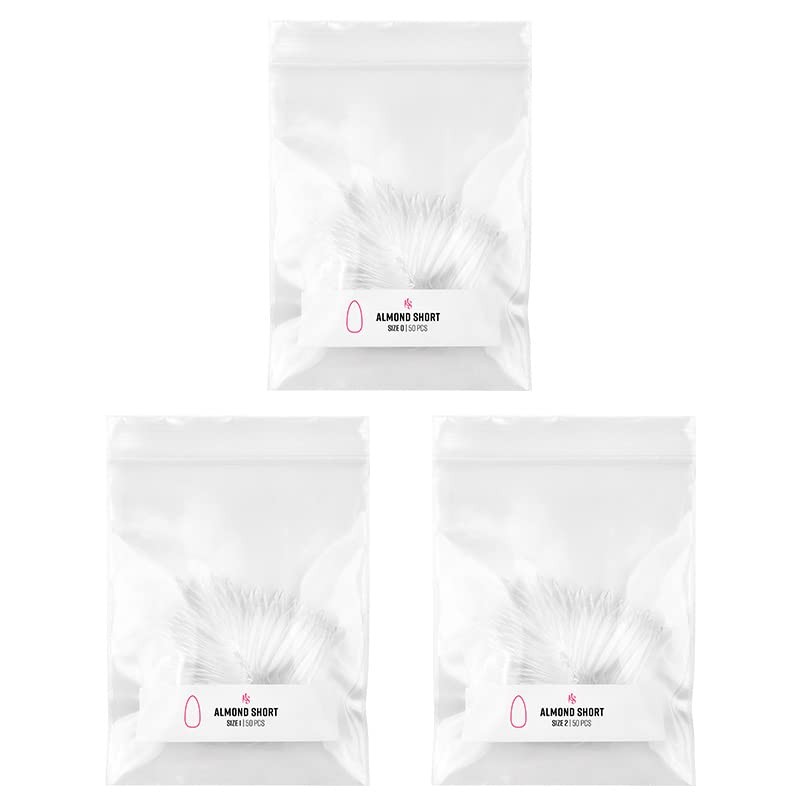 Gelly Tips Refill Packs – Soak Off Soft Gels – Almond Shape (Short Length) (S…