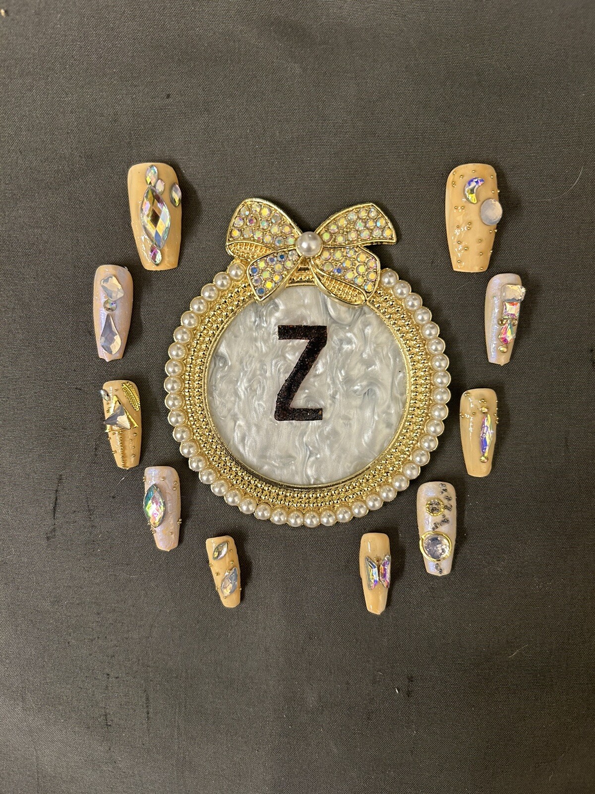 Z NAILZ! Gorgeous 10 Piece Set Of Handmade M Ballerina Press On Nails W/Bling