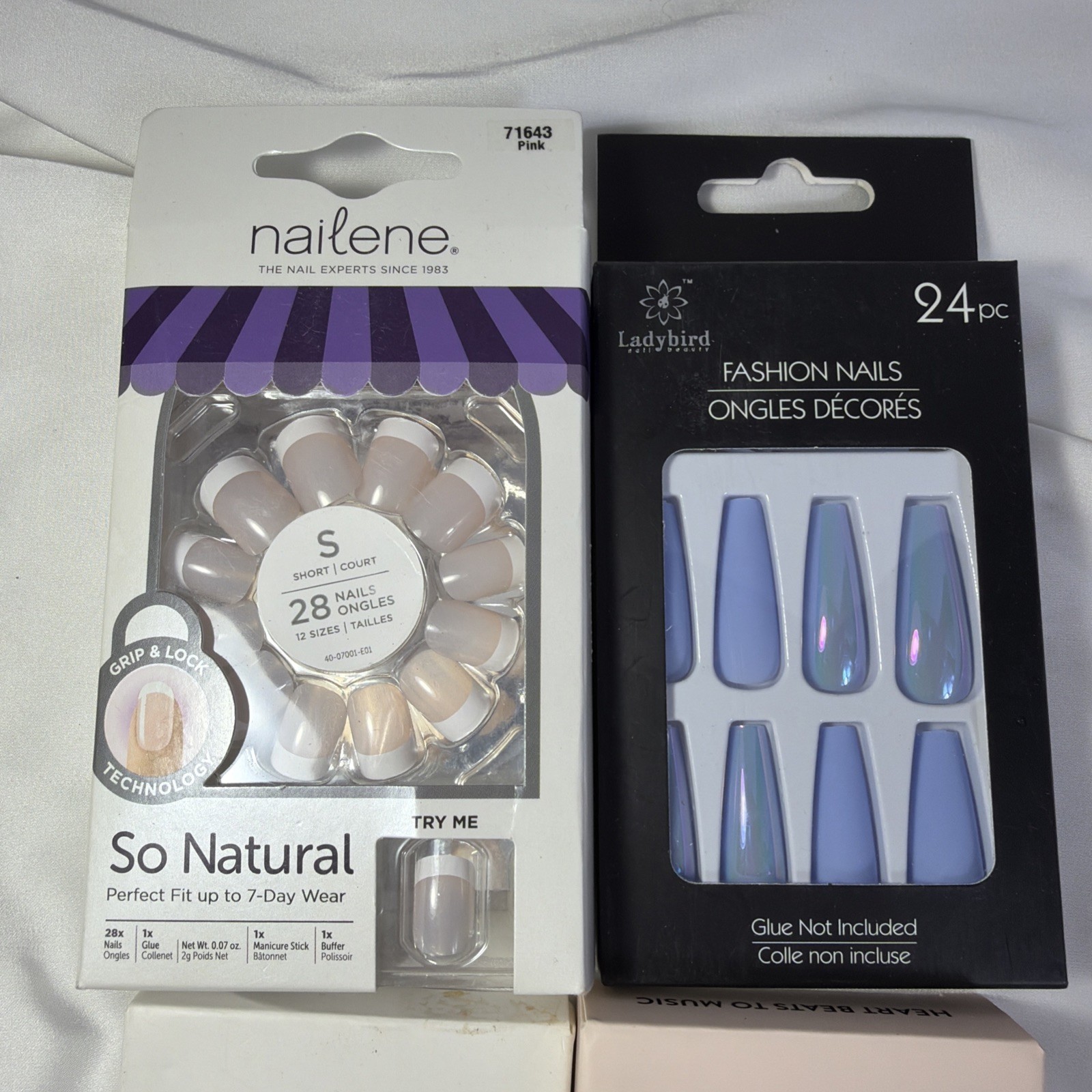 Press On Nail Bundle Of 4 Red Aspen Fashion Nails Short Long Med Assorted Brands