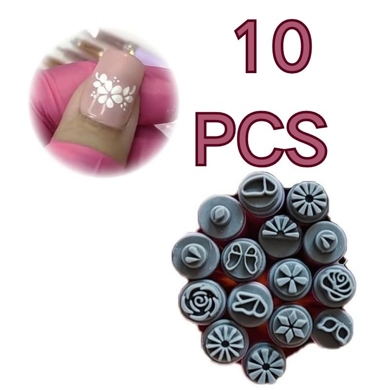 10/15/20 PCS DIY Nail Art Stamp Pen Set Art Dotting Flower Stamper Design Tools
