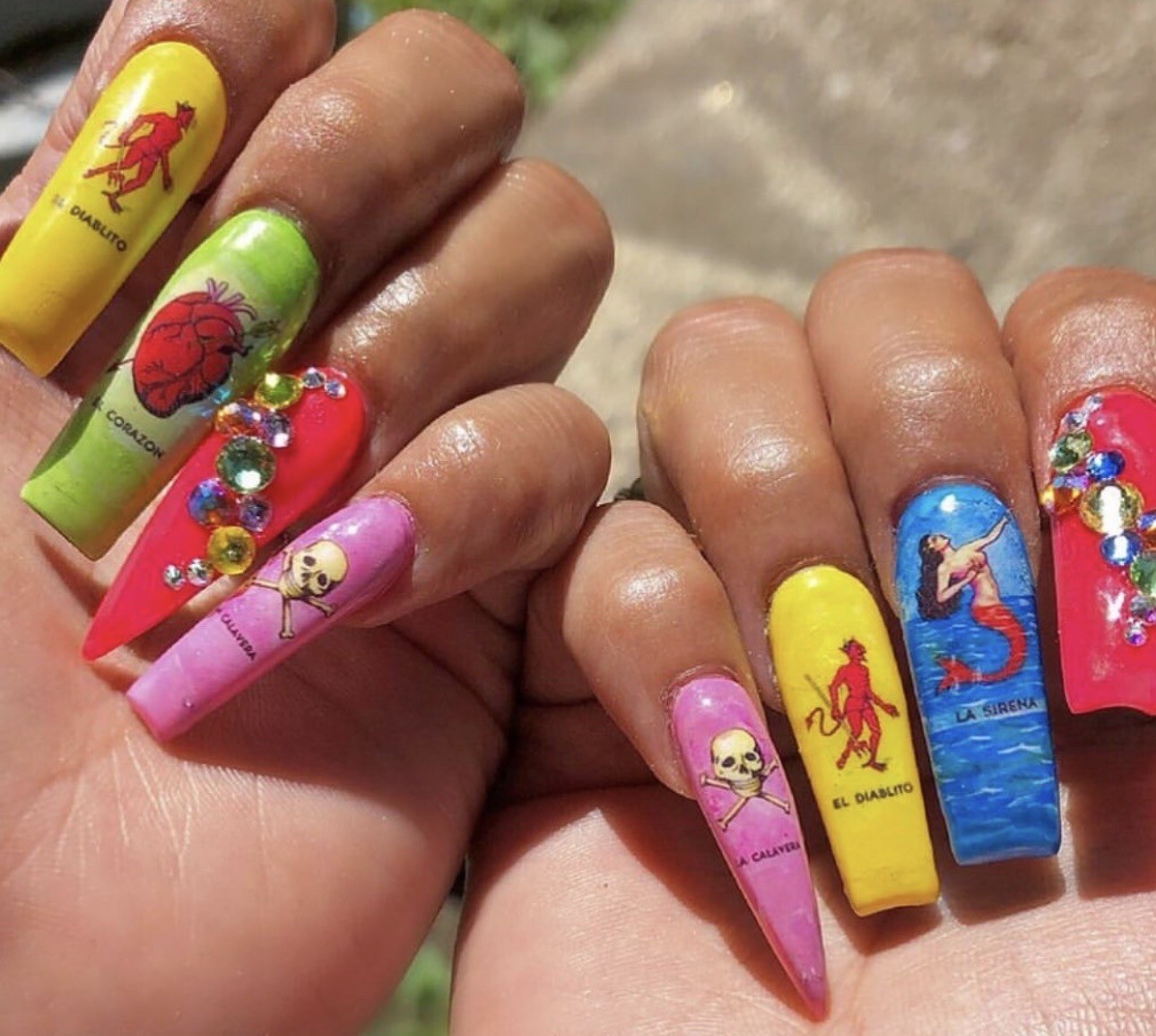 Loteria Bingo Game Latina Nail Decals Water Slide Nail Art Tool Diy Nail Wraps