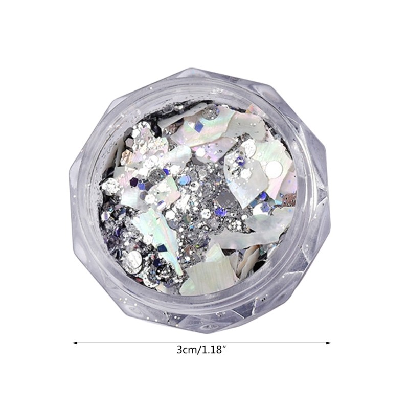 3D Abalone Seashells Slices,Irregular Nail Art Glitter Flakes Nail Art Supplies
