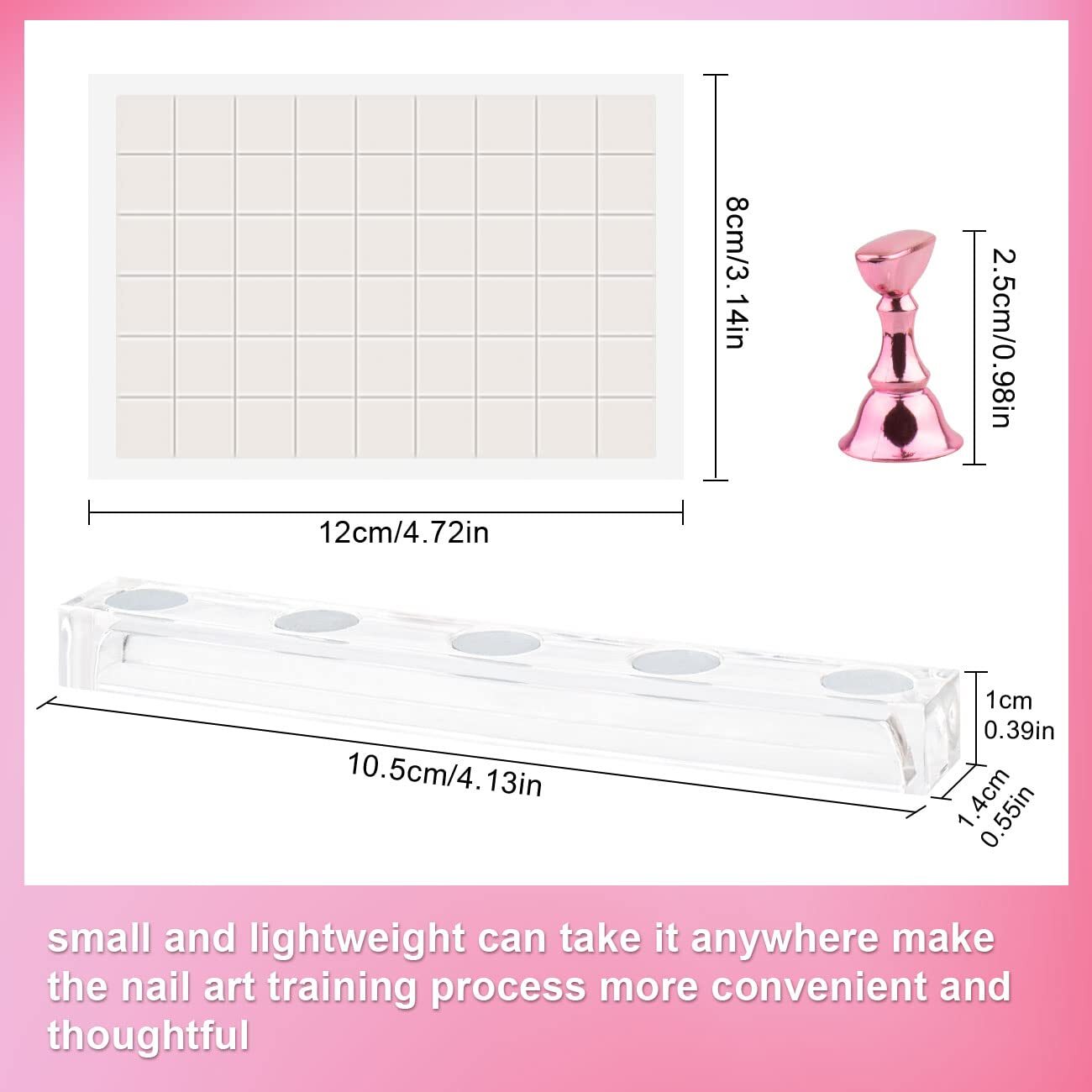 2× Magnetic Nail Stand for Press On Nails Display Practice Art Fake Nail Holder