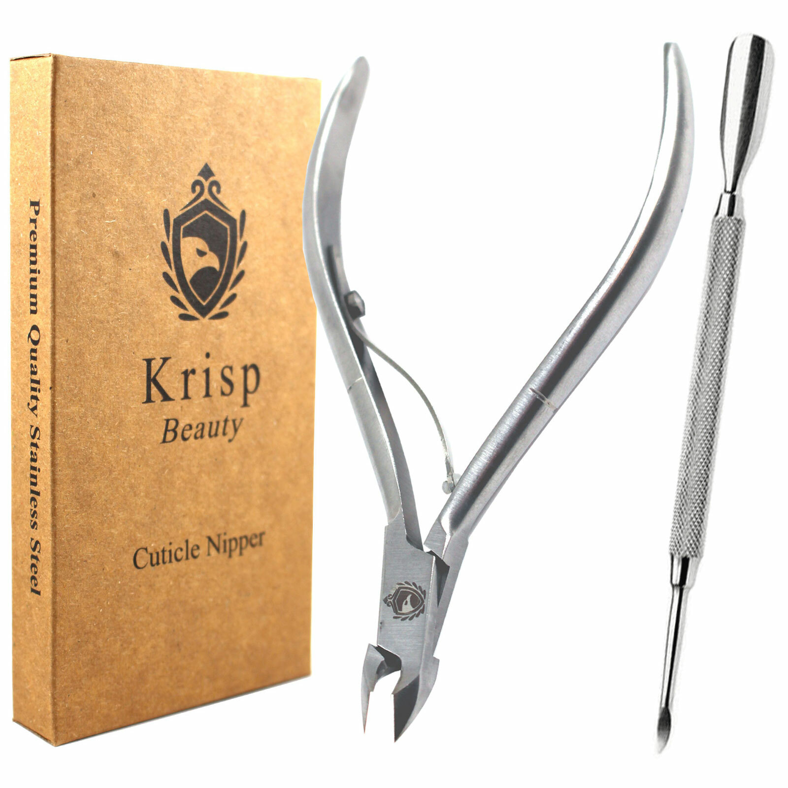 CUTICLE NIPPER PUSHER INGROWN TOENAIL LIFTER PEDICURE NAIL CARE TOOLS (2 PC)