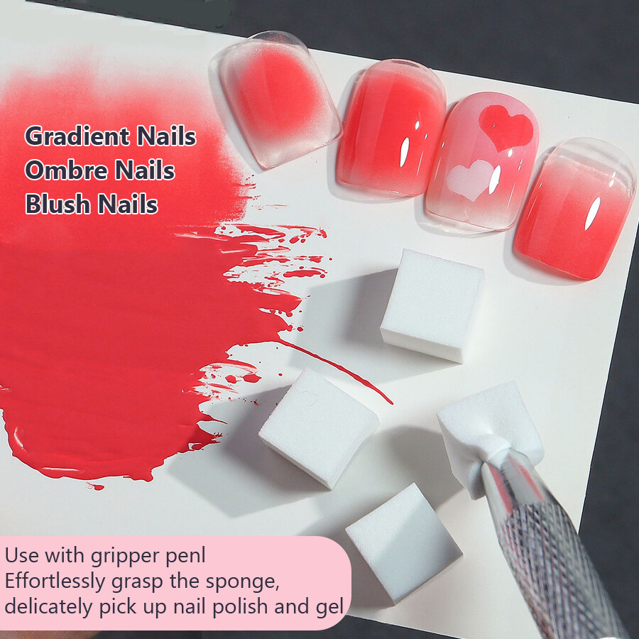 20Pcs Nail Art Sponge Blush Applicator Set, Blending Gradient Sponges Gripper