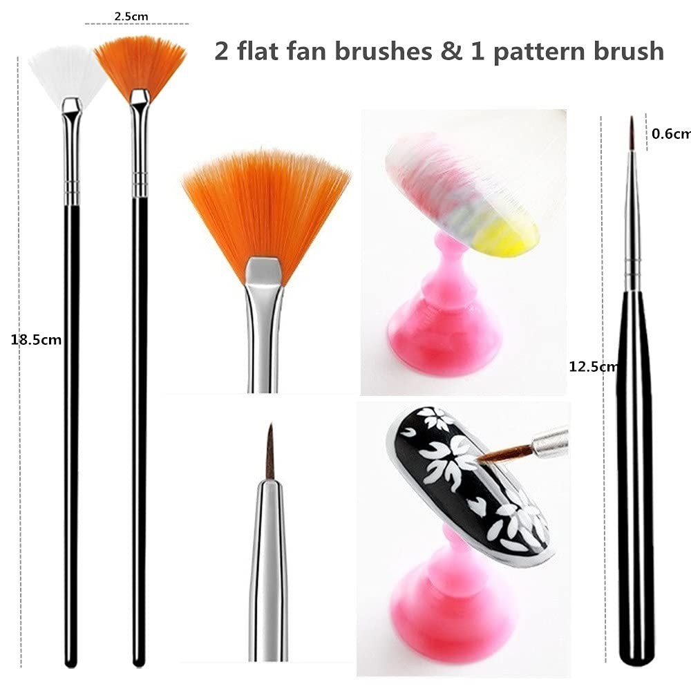 Professional 20PCS Nail Art Brush Set with Dotting Pens for Stunning Designs