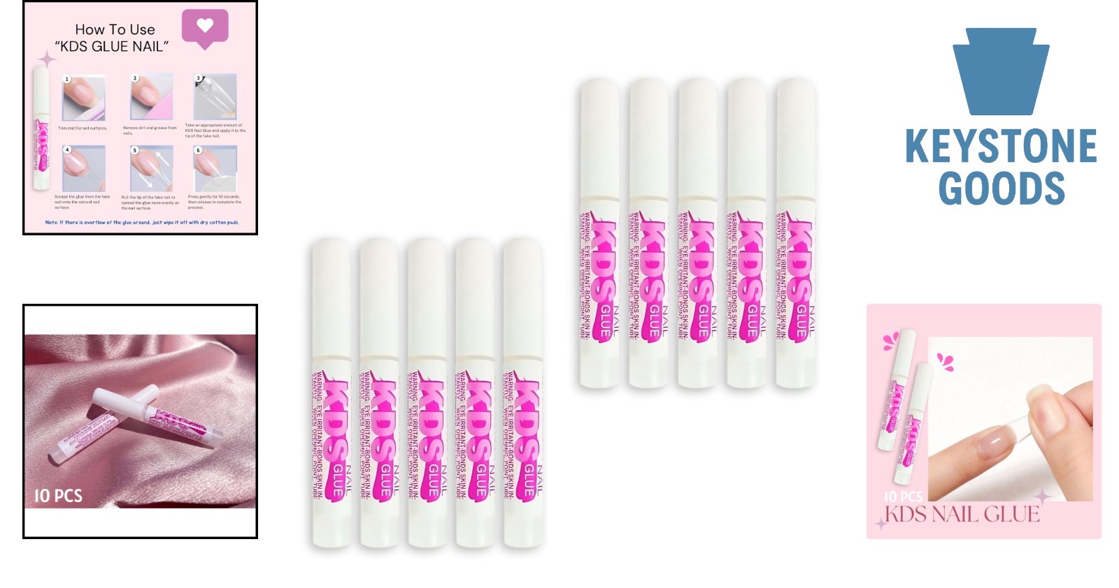 KDS Professional Nail Tip Extension Glue – Fast Drying, Water Resistant
