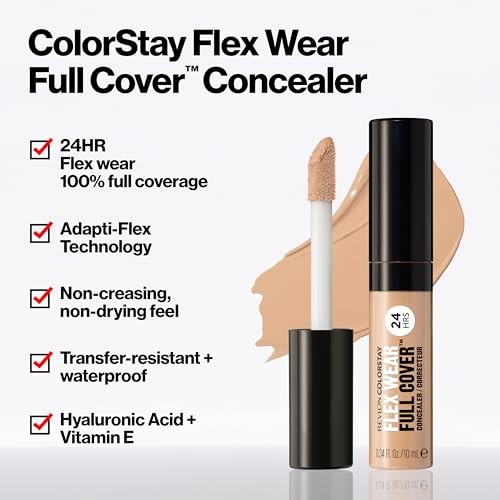 ColorStay Flex Wear, Full Cover Non-Creasing 0.34 Fl Oz (Pack of 1) 005 Fair