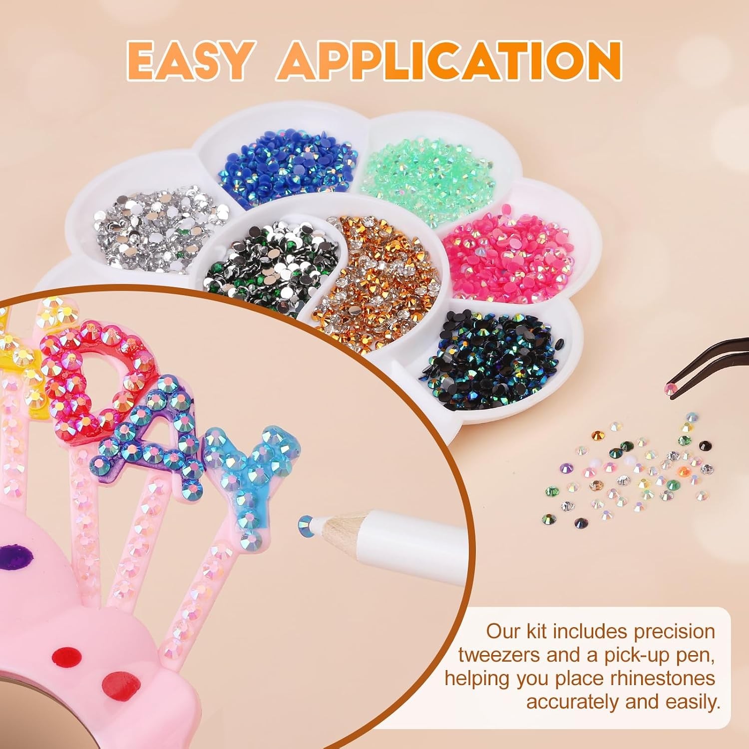 32000Pcs 40 Color Rhinestone Bedazzler Kit with 3mm Rhinestones 2Pcs