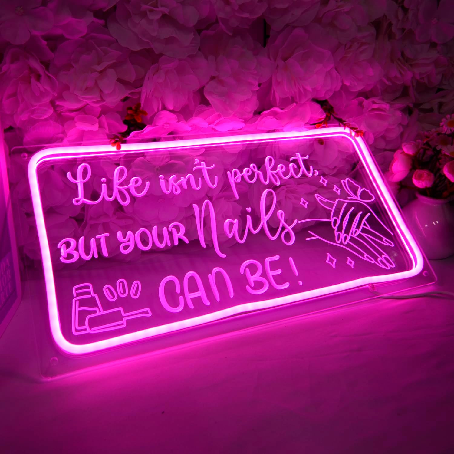 NAILS Neon Sign Nails Tech Spa Salon Studio Beauty Business Stores Logo Barber S